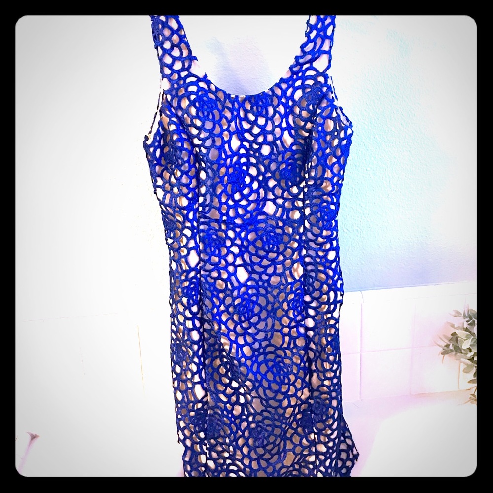 Stunning royal blue lace dress